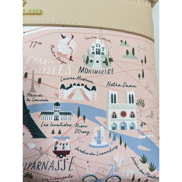 New Spartina 449 Paris Map Clutch Wristlet Wallet Fashion Buildings Horse Cute - Picture 6 of 10